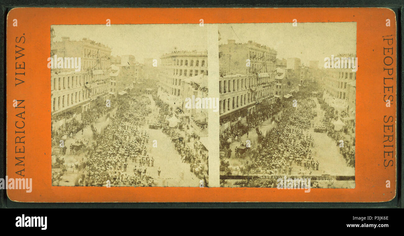 375 Washington Street, Boston, from Robert N. Dennis collection of stereoscopic views Stock Photo