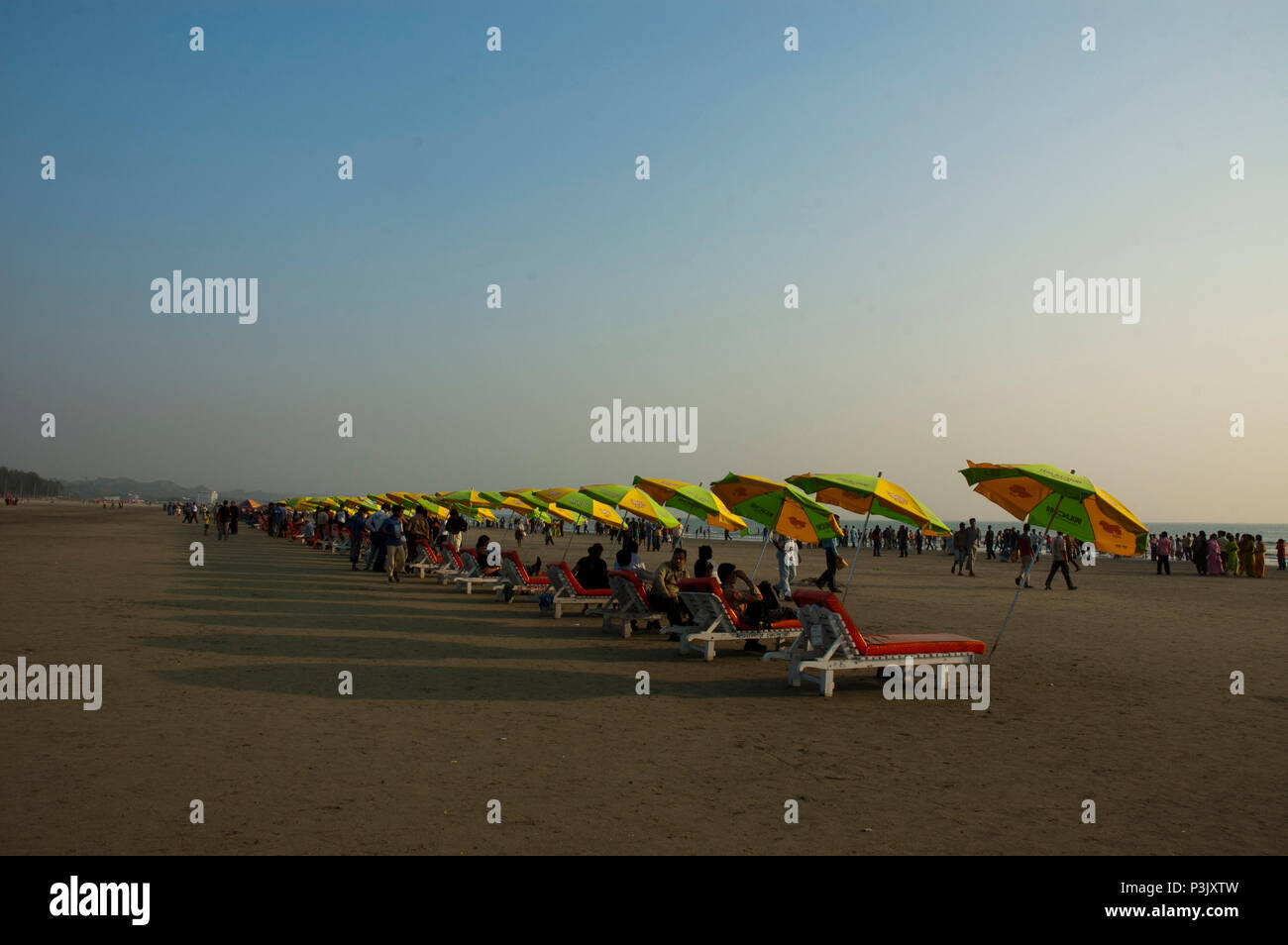 Cox’s Bazar sea beach. It is the longest sea beach in the world. Bangladesh. Stock Photo