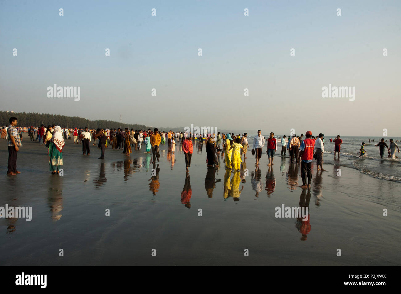 Cox’s Bazar sea beach. It is the longest sea beach in the world. Bangladesh. Stock Photo