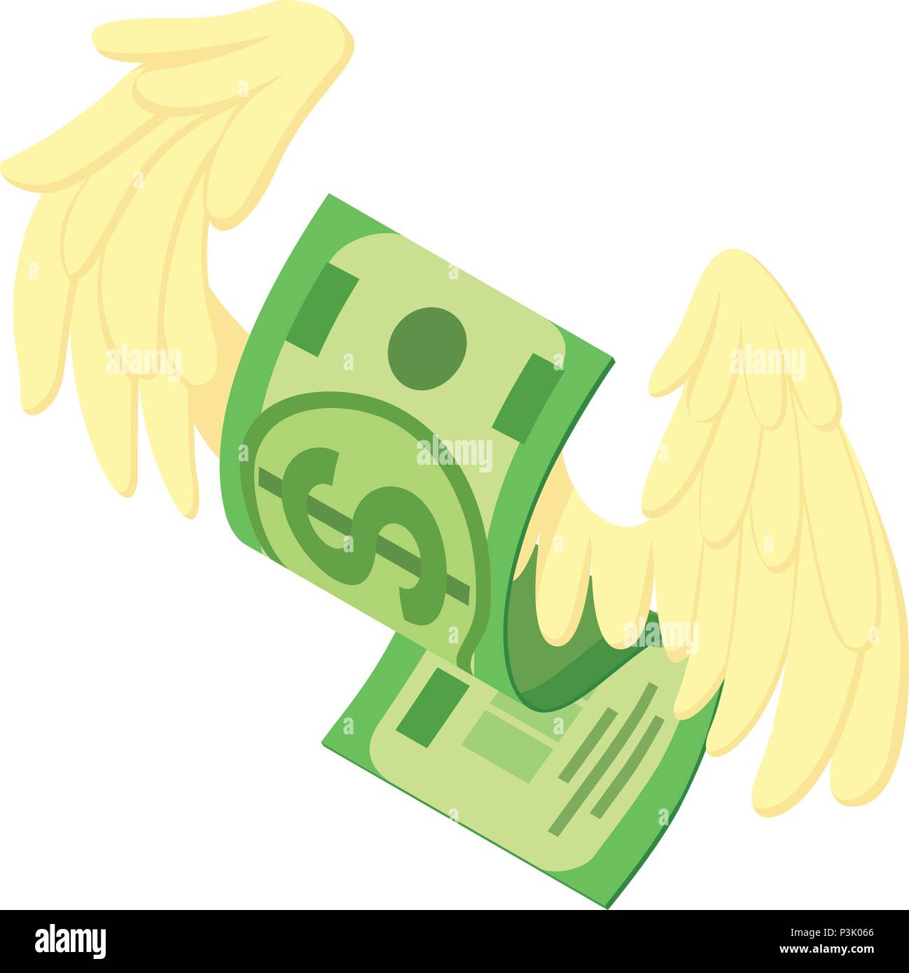 Dollar wings icon, isometric style Stock Vector