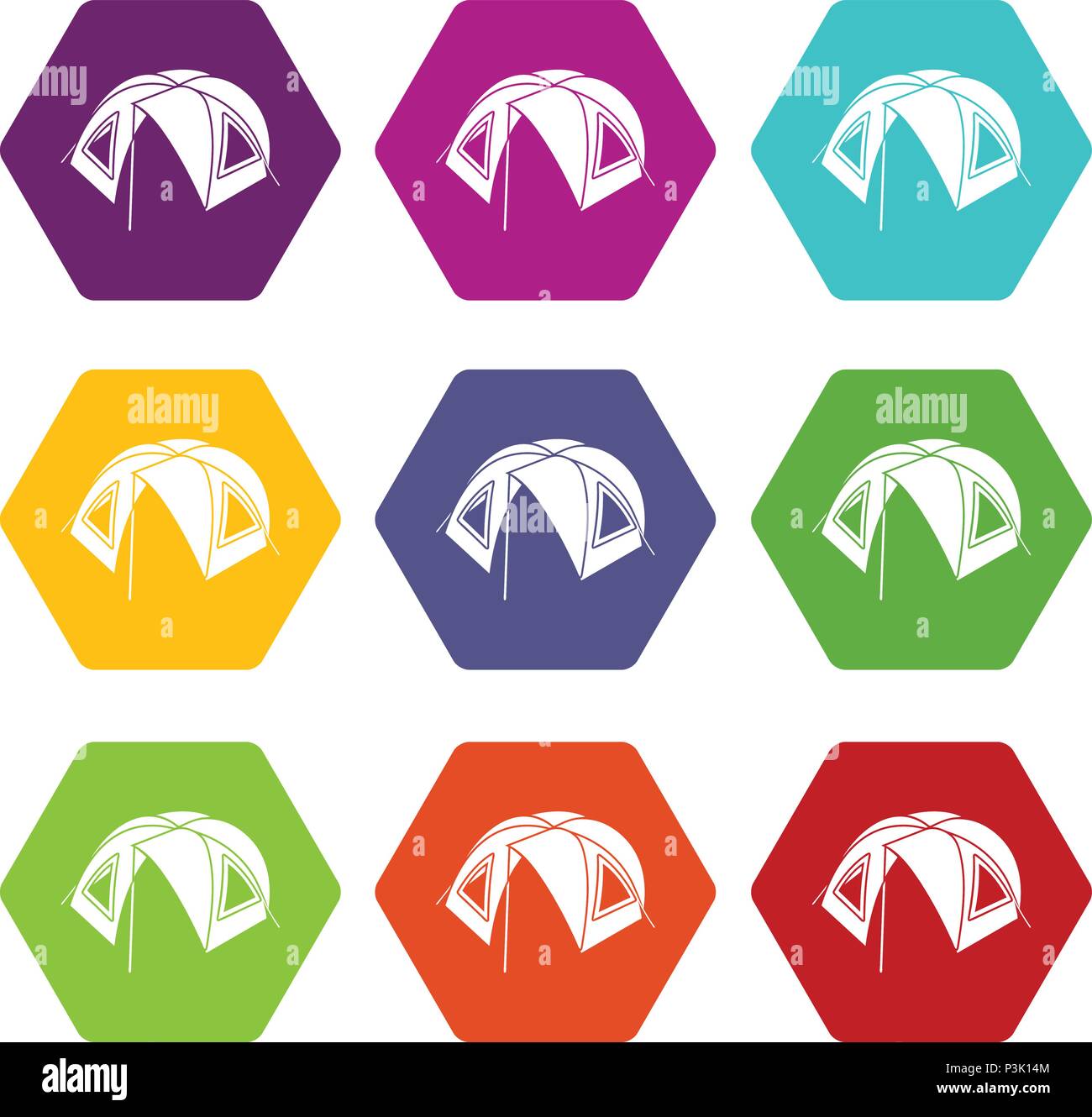 Tourist tent icons set 9 vector Stock Vector Image & Art - Alamy