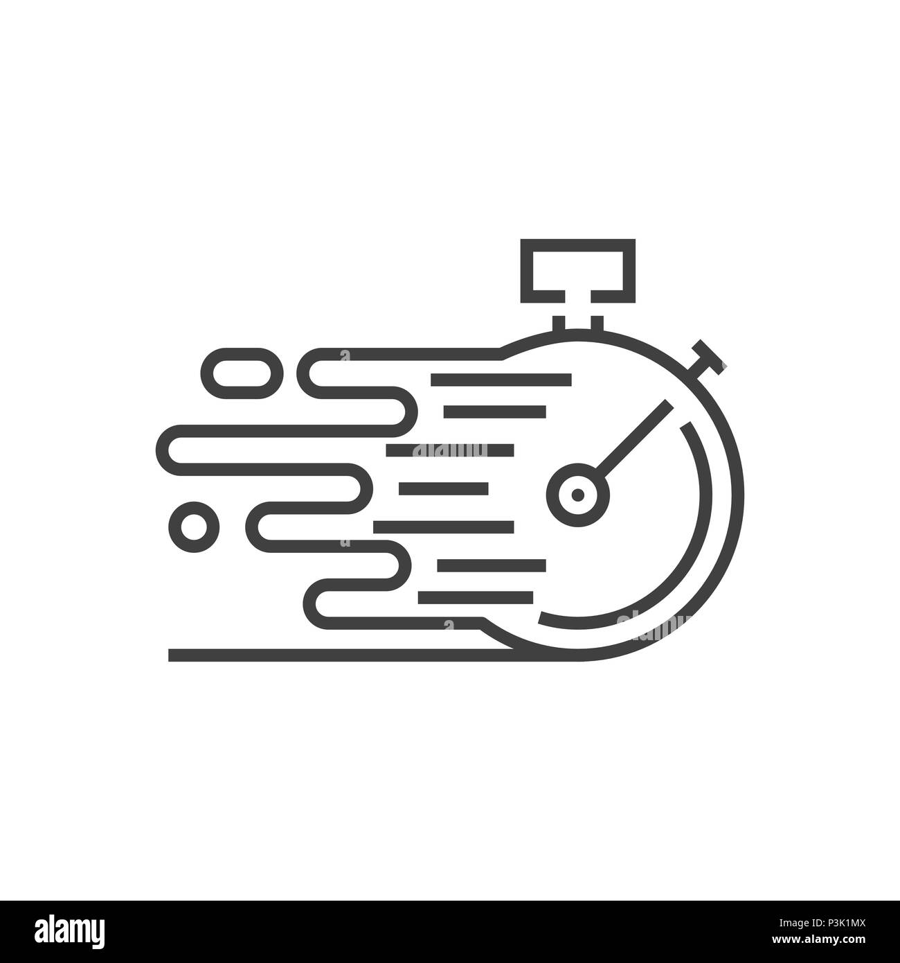 Fast Service Icon. Fast time delivery. Stopwatch in Motion, Deadline