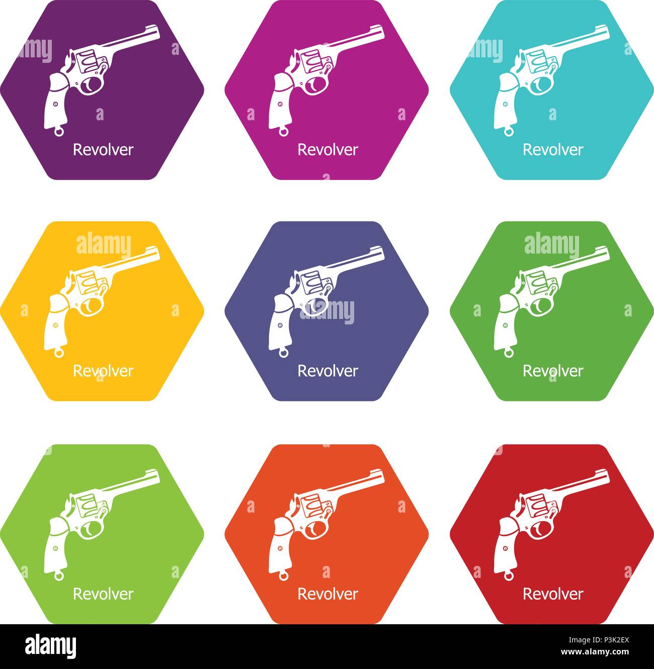Revolver icons set 9 vector Stock Vector Image & Art - Alamy