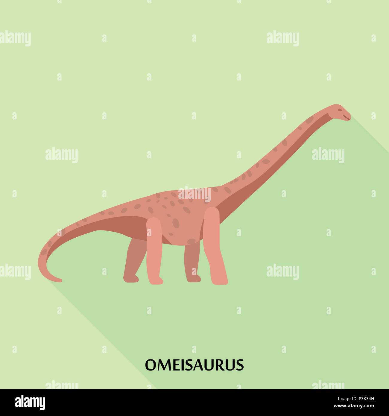 Omeisaurus icon, flat style Stock Vector