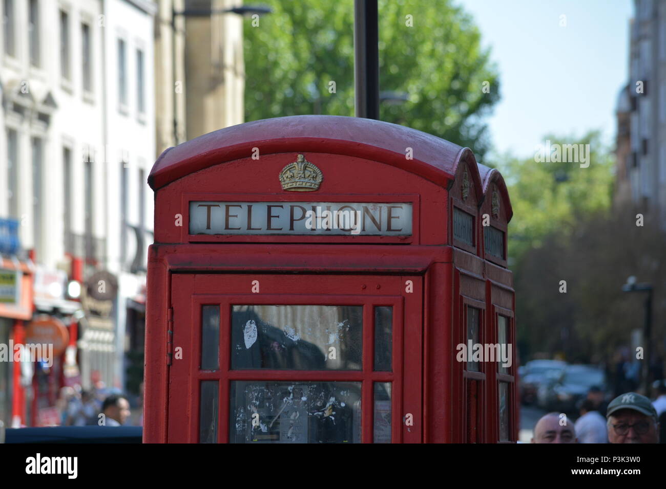 The iconic red Telephone booths in London, England, United Kingdom