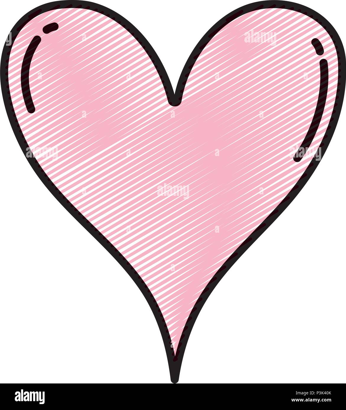 doodle heart symbol shape love design Stock Vector Image & Art - Alamy