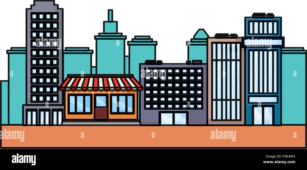 Urban City With Buildings And Stores Over White Background Colorful Design Vector Illustration Stock Vector Image Art Alamy Urban City With Buildings And Stores Over White Background Colorful Design Vector Illustration Stock Vector Image Art Alamy