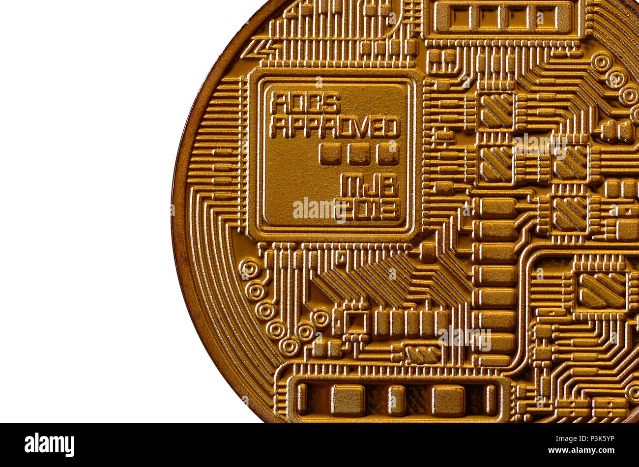 Bitcoin. Physical bit coin. Digital currency. Cryptocurrency mining