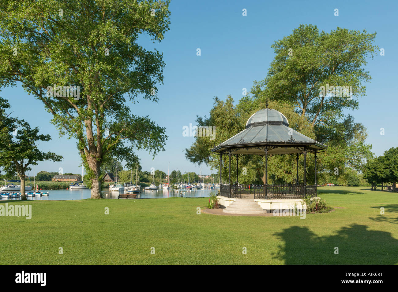 A bandstand in The Quomps area of Christchurch, Dorset, UK. Stock Photo