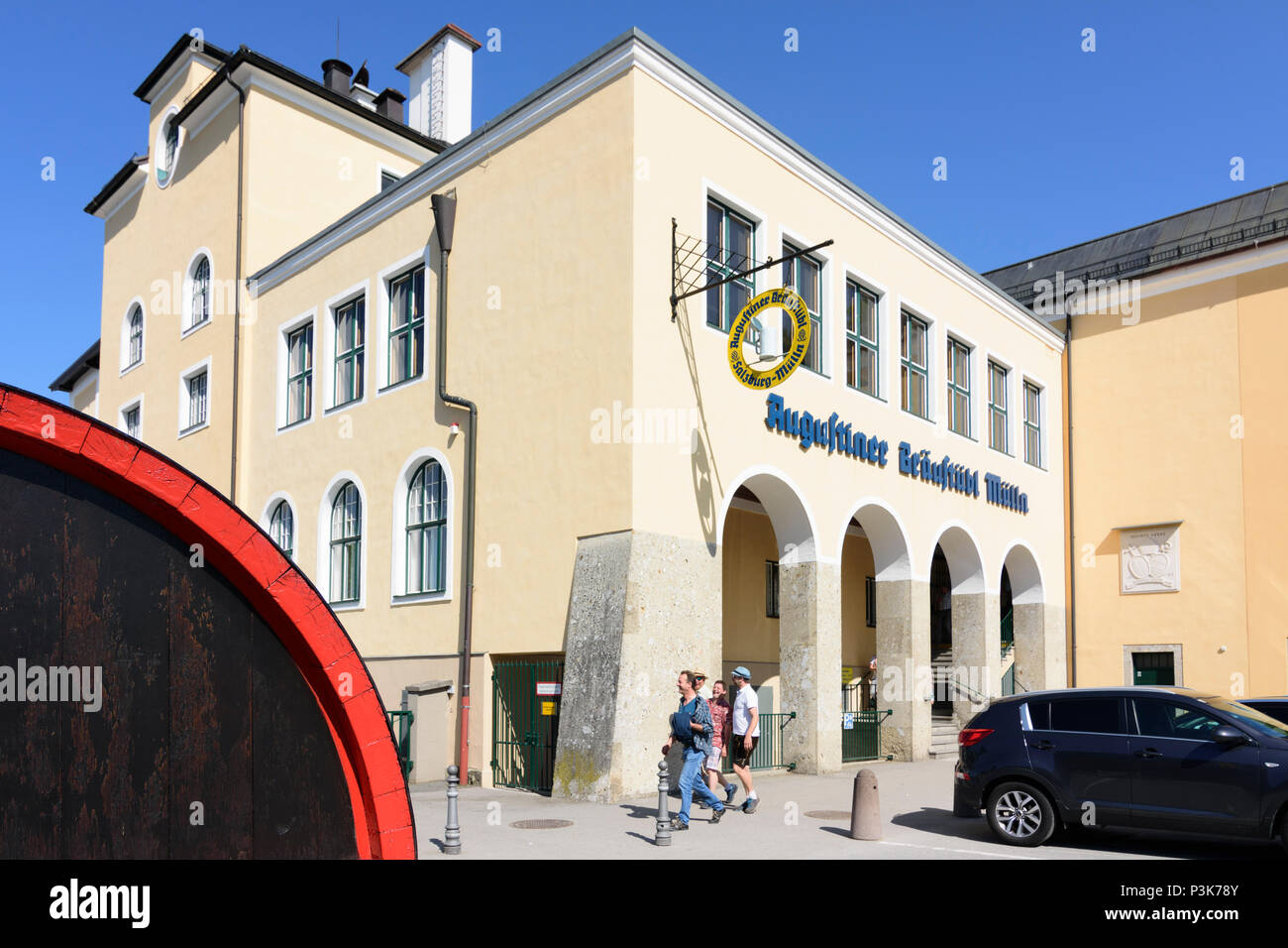 Salzburg Brewery Restaurant Beer Garden Augustiner Braustubl Mulln In Austria Salzburg Stock Photo Alamy