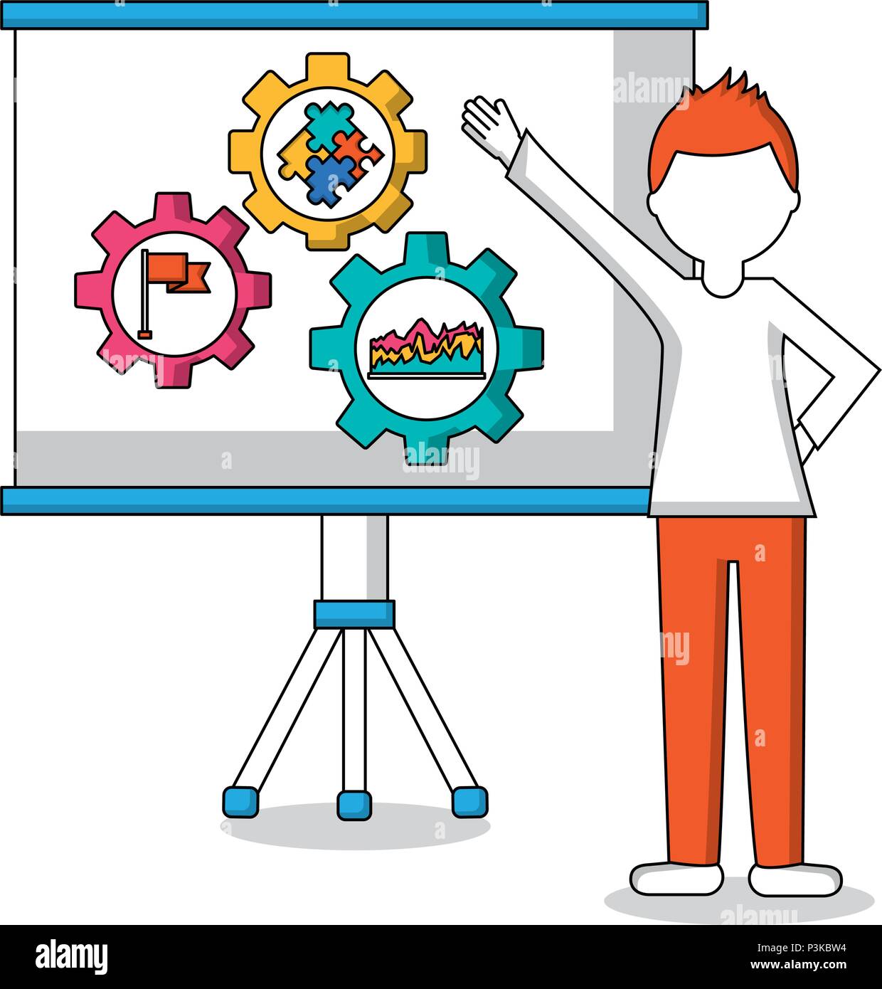 Presentation board chart gears hi-res stock photography and images - Alamy