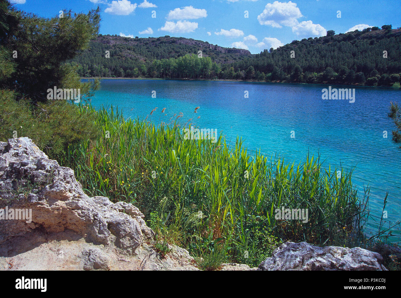 Santos Morcillo lake. Lagunas de Ruidera Nature Reserve, Ciudad Real province, Castilla La Mancha, Spain. Stock Photo