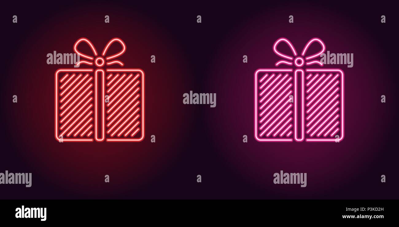 neon icon of red and pink gift box vector illustration of neon holiday gift consisting of neon outlines with backlight on the dark background stock vector image art alamy https www alamy com neon icon of red and pink gift box vector illustration of neon holiday gift consisting of neon outlines with backlight on the dark background image208795737 html