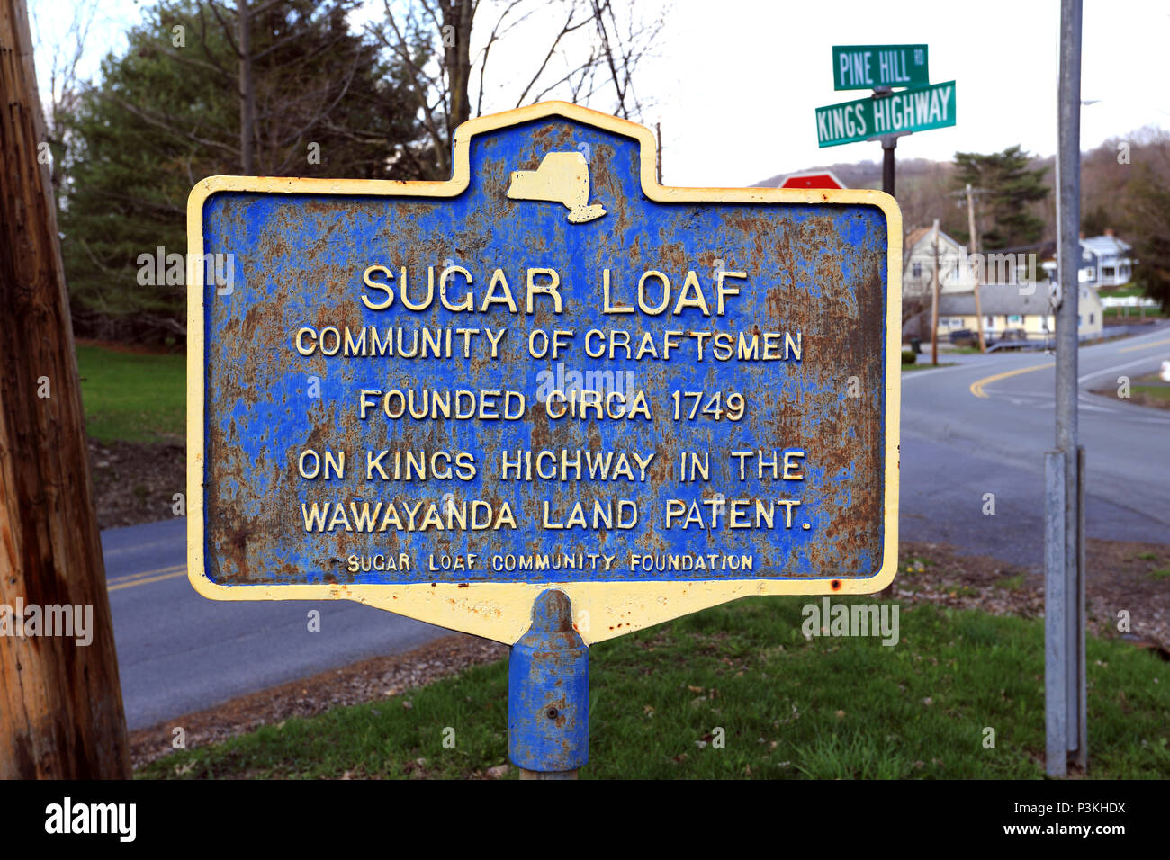 Historic marker Sugar Loaf New York Stock Photo Alamy
