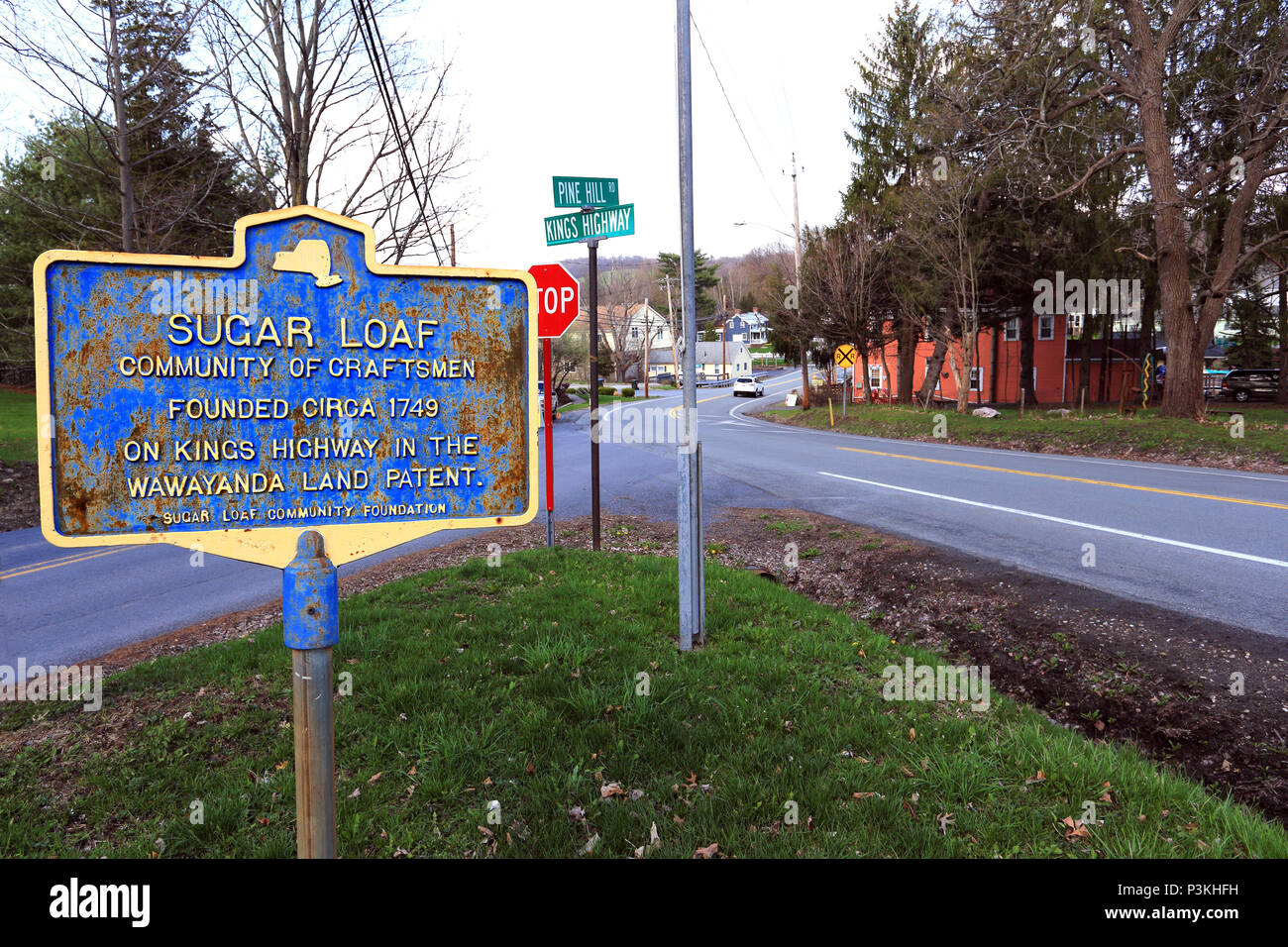 Historic marker Sugar Loaf New York Stock Photo Alamy