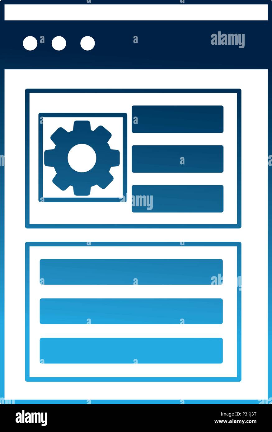 gear website page information business report vector illustration neon ...