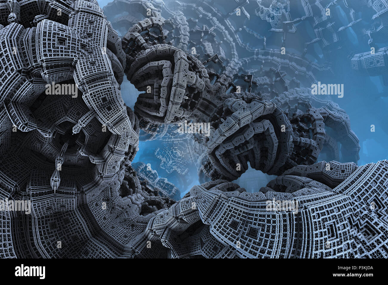 Epic abstract poster or background with fractals. Bigscale Image. Stock Photo