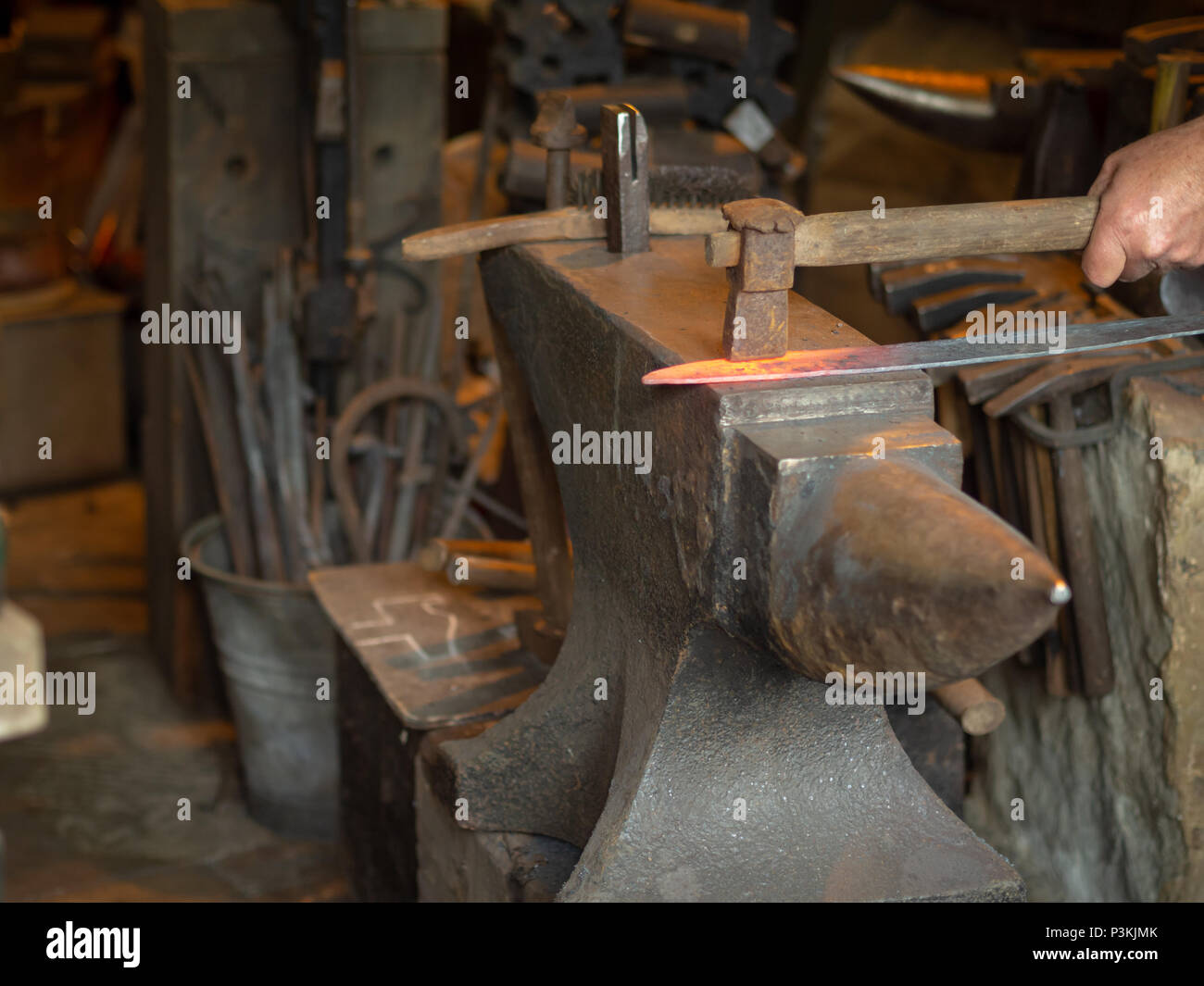 Blacksmith Pounding Red Hot Iron Hi Res Stock Photography And Images Alamy