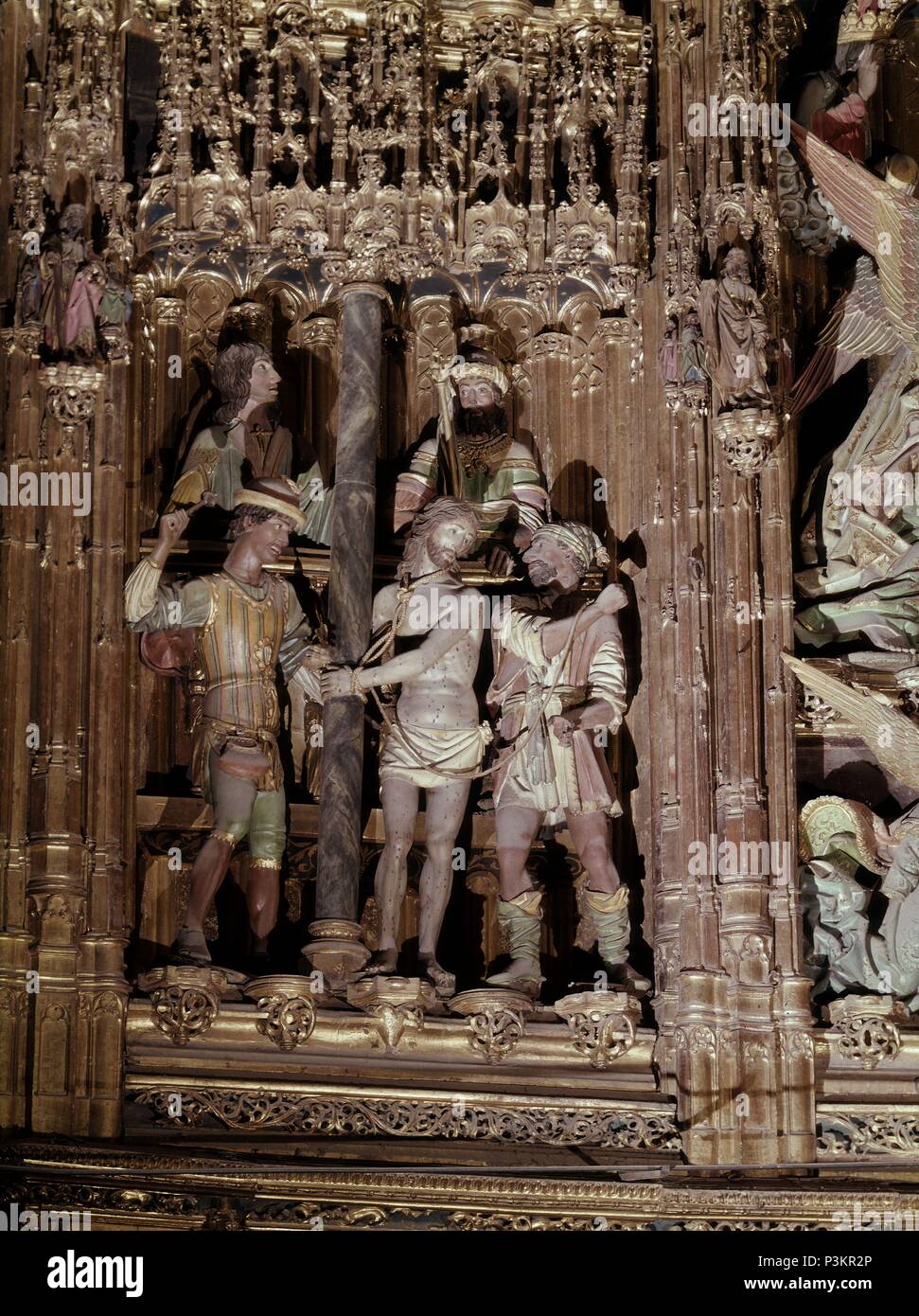 RETABLO MAYOR ESCENA DE LA FLAGELACION 1498. Author Diego Copín de