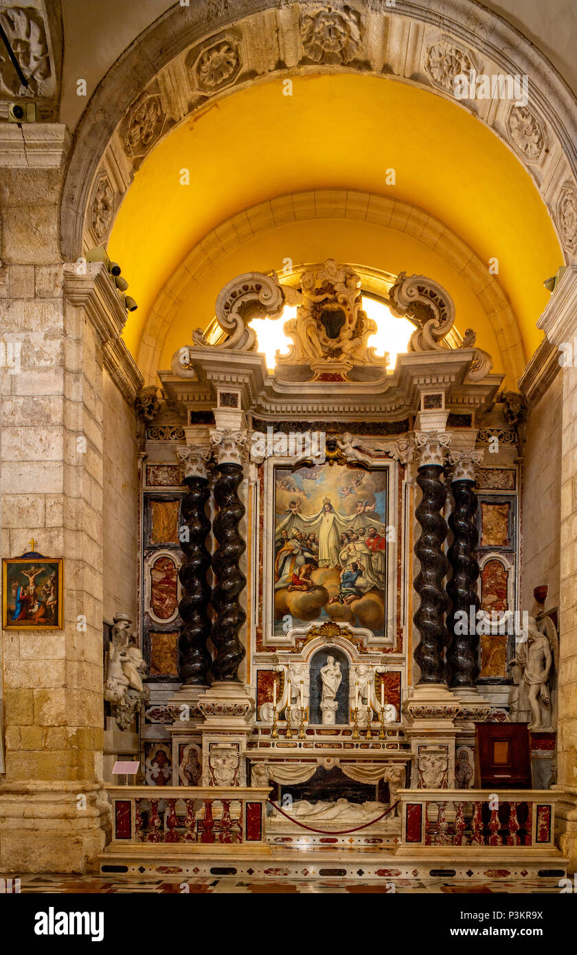 Italy Sardinia Cagliari Castello ( Casteddu ) District - Santa Maria Cathedral - Chapel of the SS. Virgin of Mercede Stock Photo