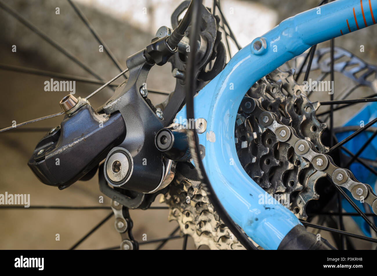 Rear Bicycle Derailleur Fell Apart in Half. Bicycle Rear Derailleur