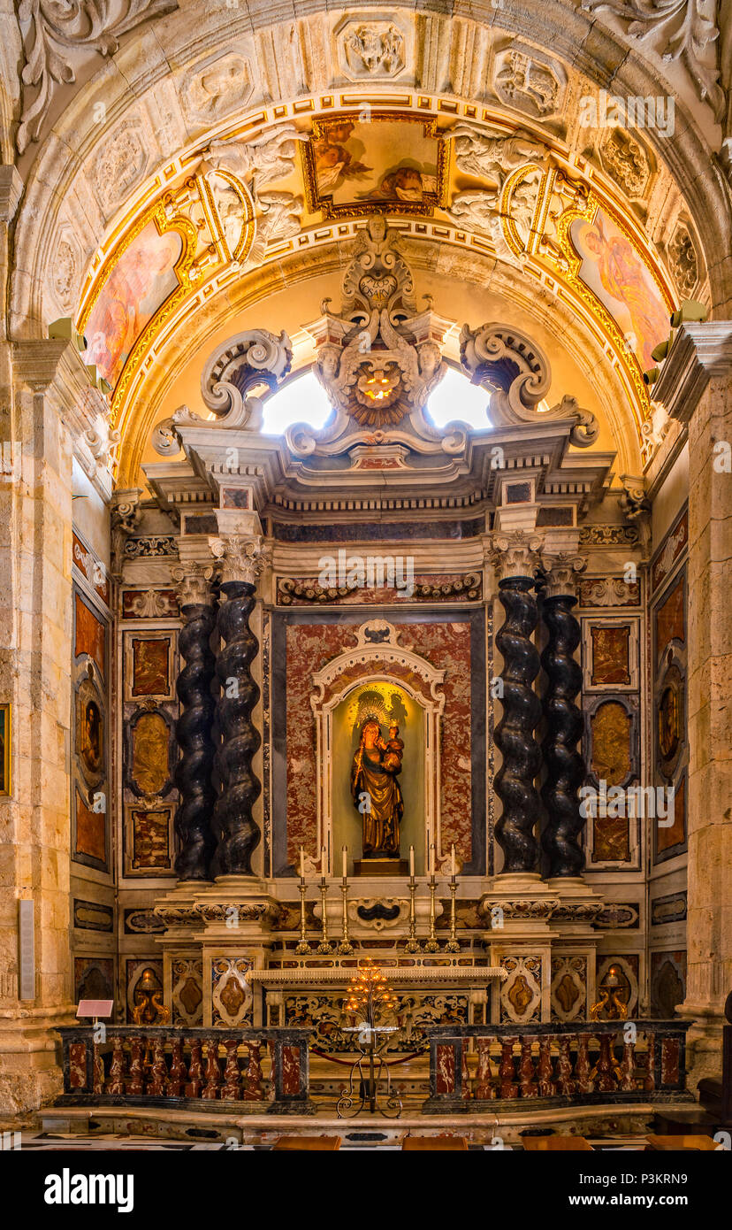 Italy Sardinia Cagliari Castello ( Casteddu ) District - Santa Maria Cathedral -chapel of Our Lady of St. Eusebius Stock Photo