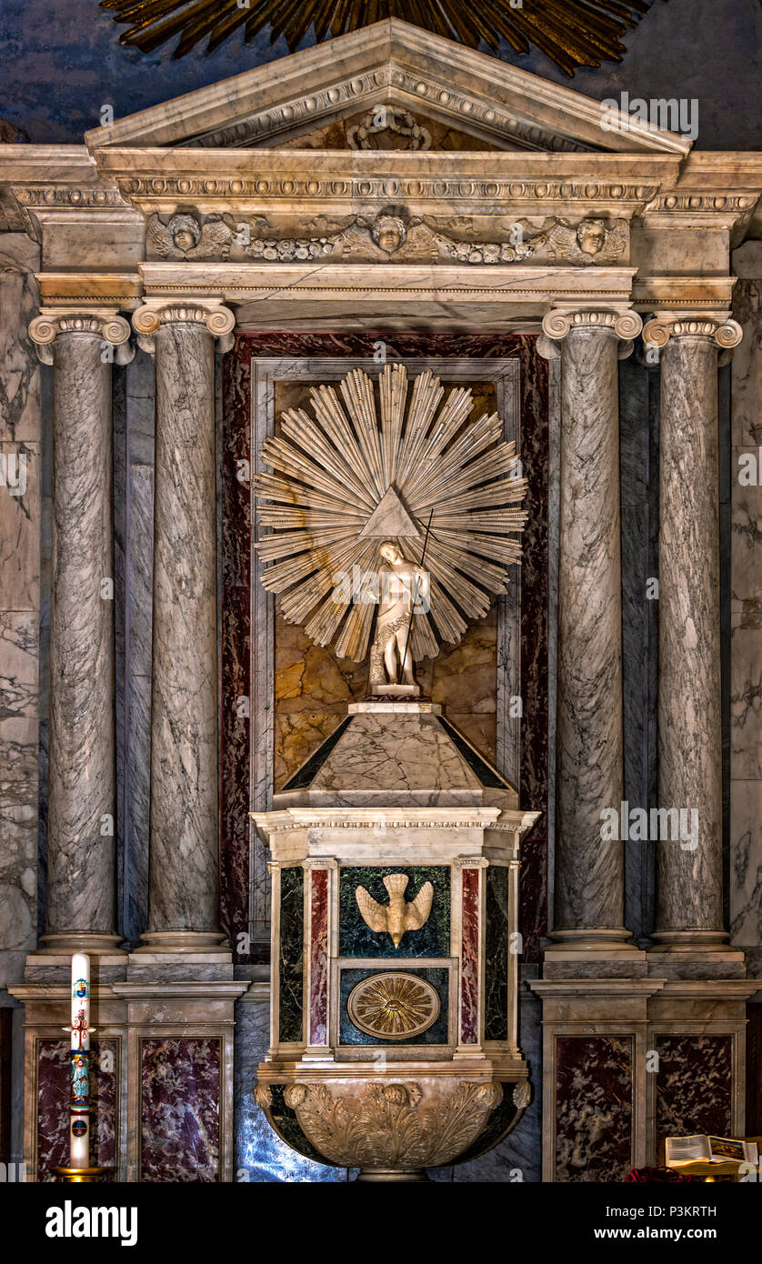 Italy Sardinia Cagliari Castello ( Casteddu ) District - Santa Maria Cathedral -chapel of the baptistery Stock Photo