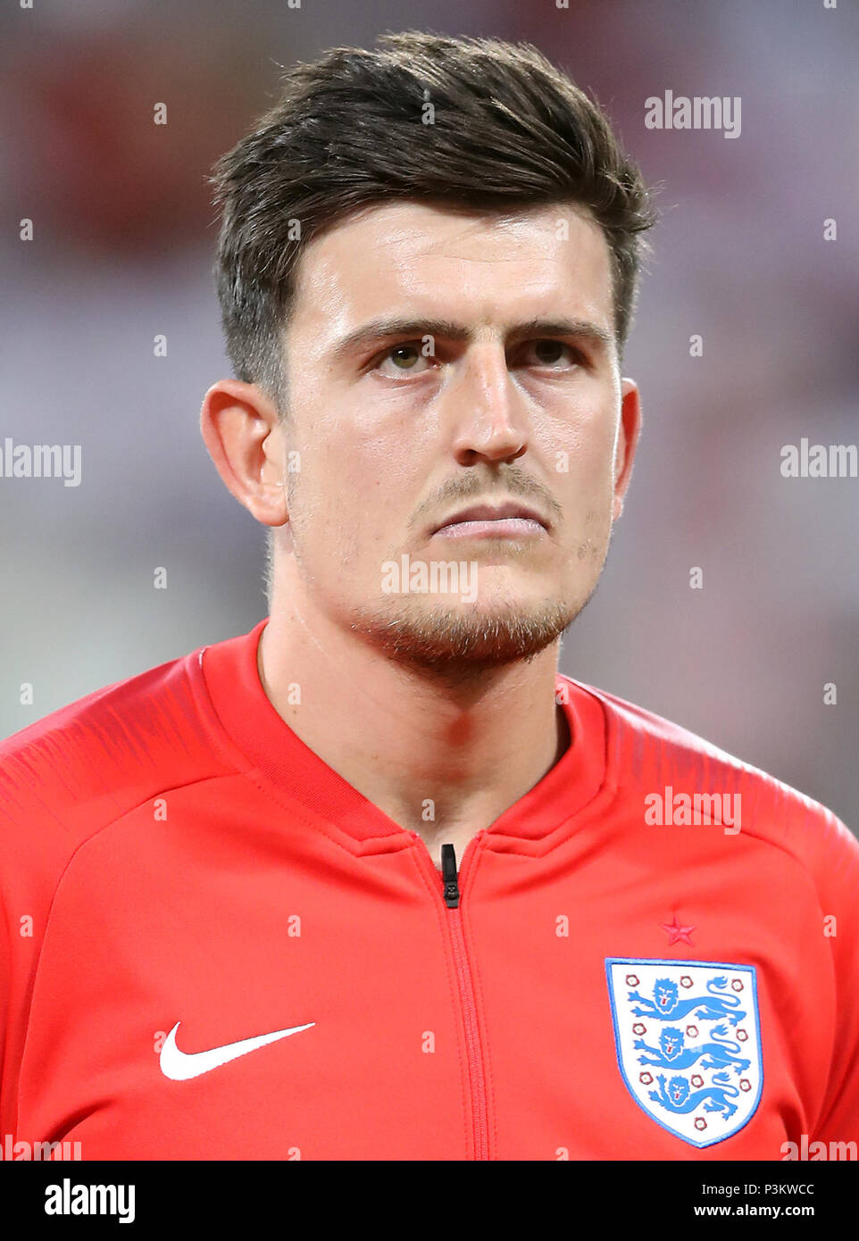 England S Harry Maguire Prior To Kick Off During The Fifa World Cup Group G Match At The Volgograd Arena Volgograd Stock Photo Alamy