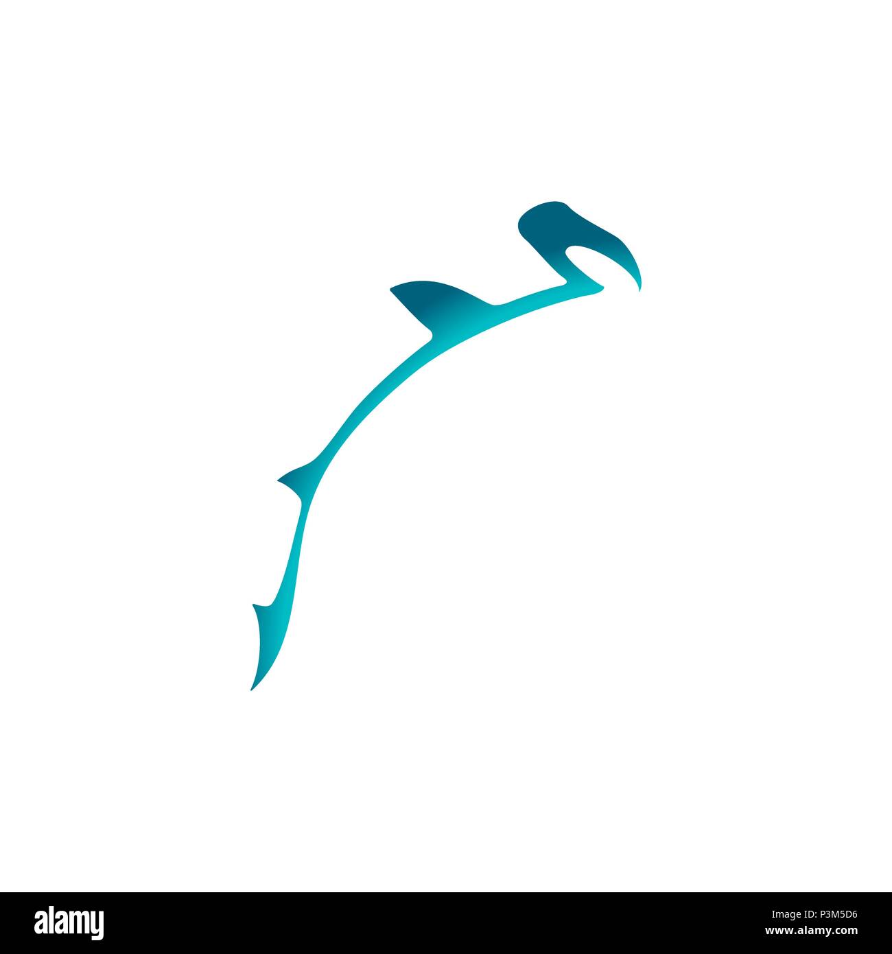 Vector hammerhead shark logo. Fish gradient logotype Stock Vector