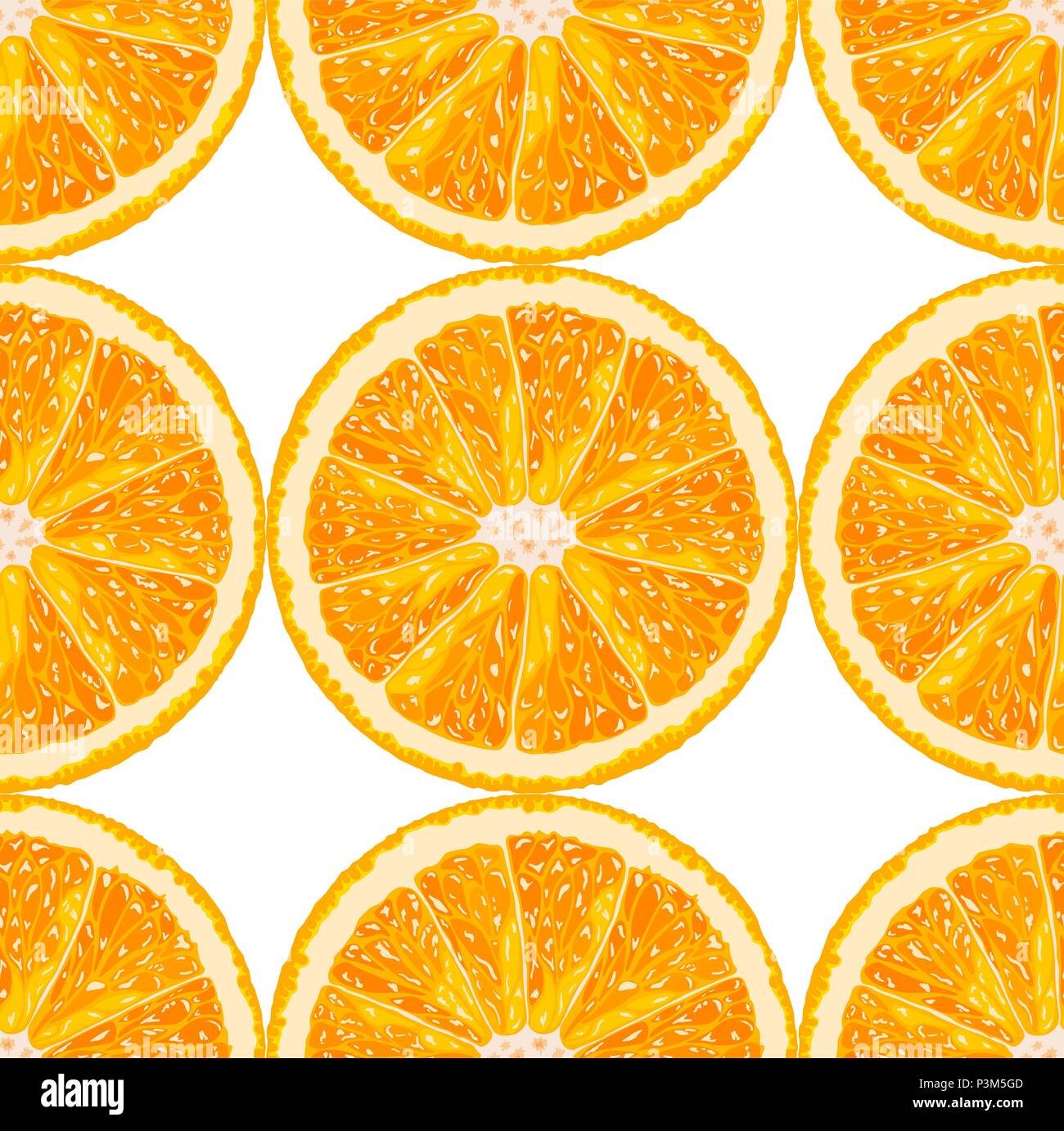 Vector seamless pattern from orange slices. Citrus background Stock ...