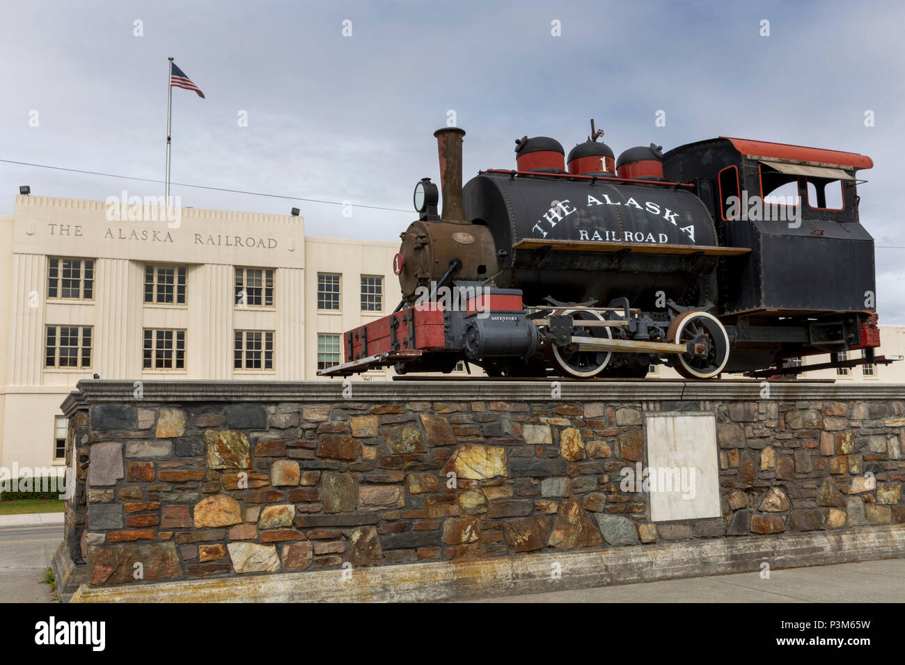 Alaska Railroad Station, Anchorage, Alaska, Friday, May 18, 2018 Stock