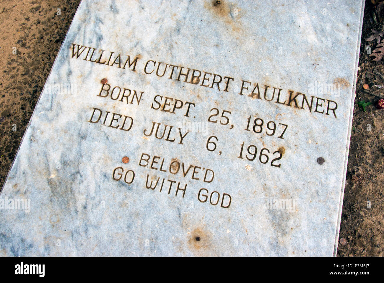 Grave of Nobel Prize winning author, William Faulkner, at Oxford