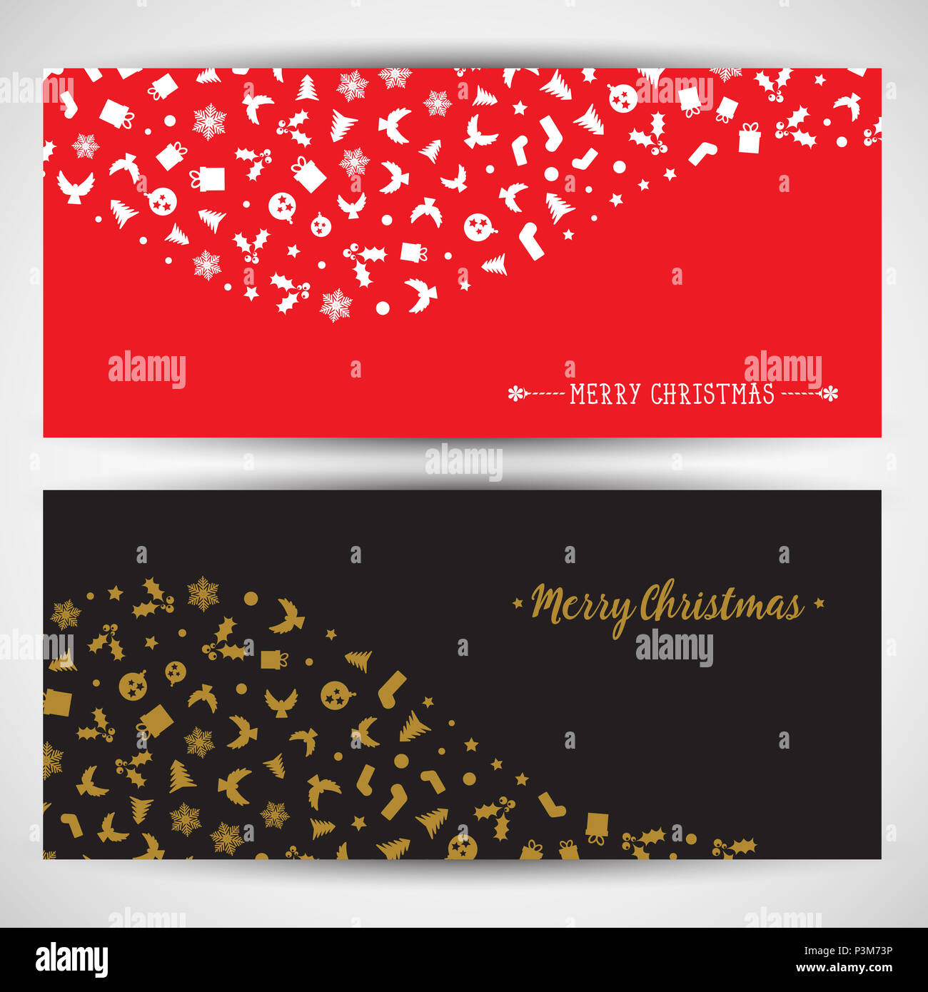 Decorative Christmas backgrounds with various icons Stock Photo