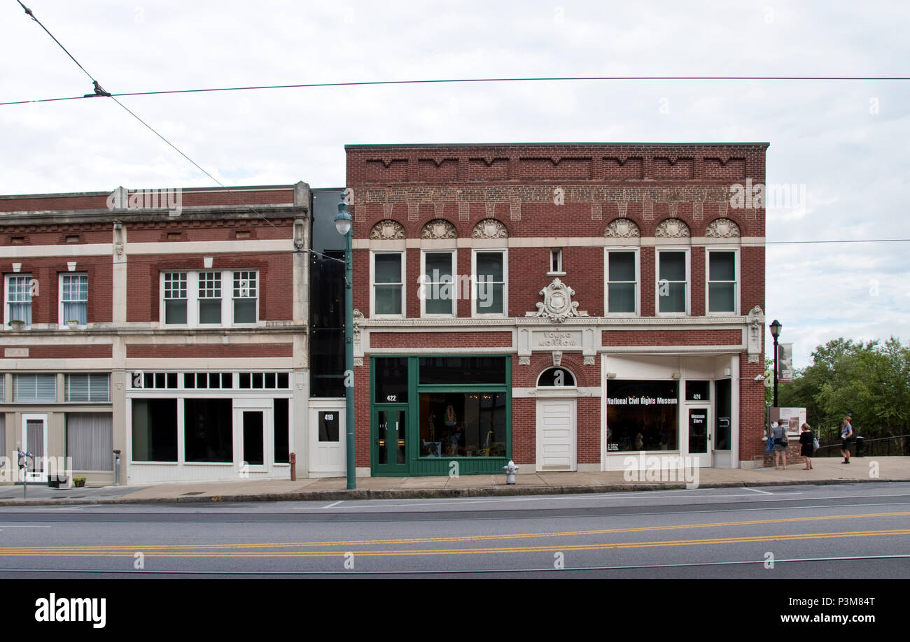 The annex to Nat. Civil Rights Museum in Memphis, Tennessee includes the boarding house from where James Earl Ray shot Martin Luther King in 1968. Stock Photo