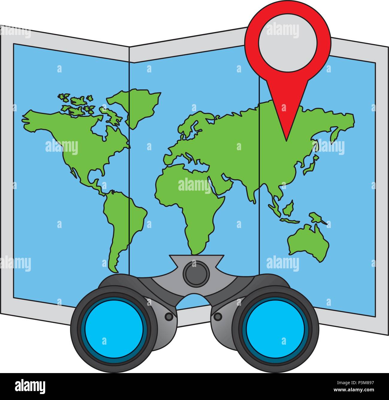 travel map world location binoculars Stock Vector Image & Art Alamy