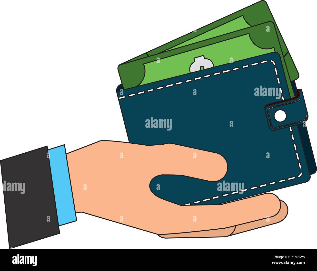 hand holding wallet money banknote Stock Vector Image & Art - Alamy