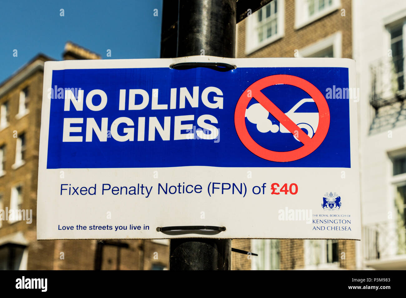 No idling engines sign Stock Photo