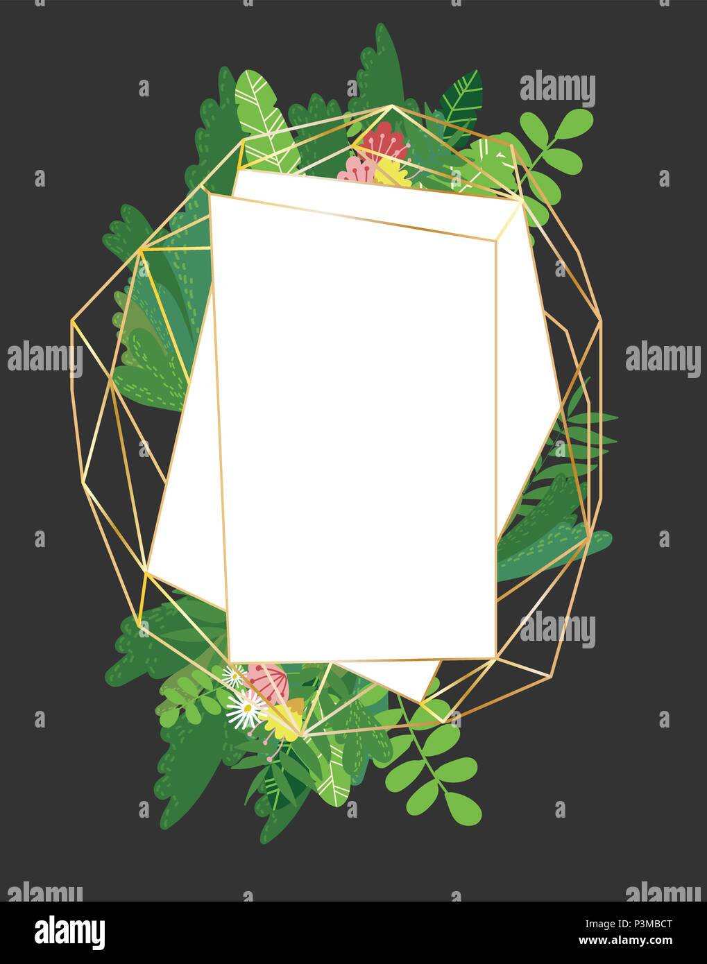 Geometric botanical vector design frame Stock Vector Image & Art - Alamy