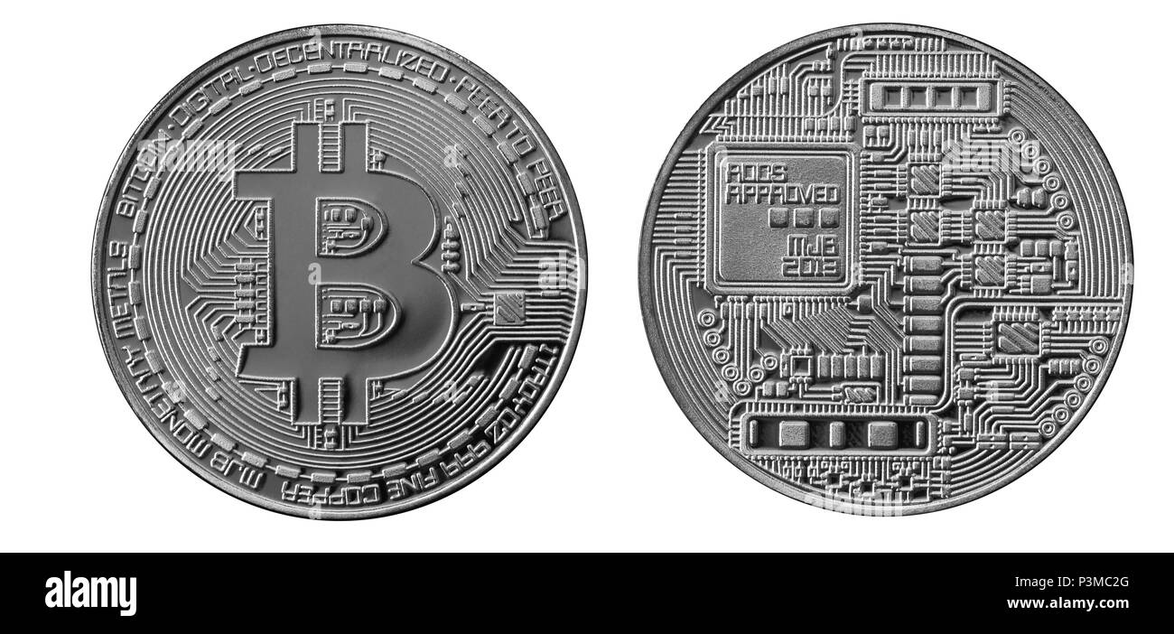 Bitcoins. Physical bit coins. Digital currency. Cryptocurrency mining  concept. Two coins with bitcoin symbols isolated on white background Stock  Photo - Alamy