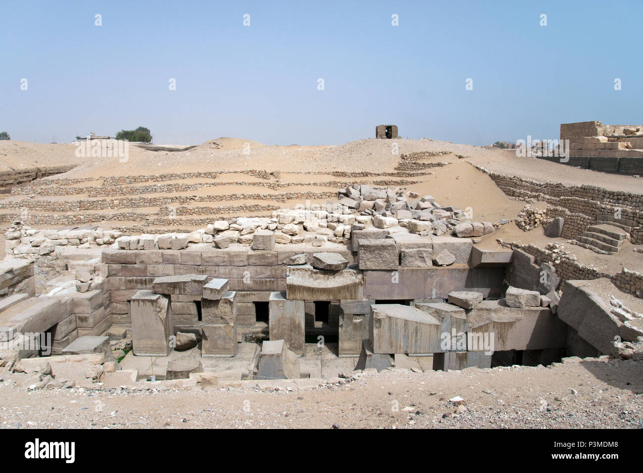 The Osirion is an ancient temple, part of Pharaoh Seti I's funeral complex, at Abydos, Egypt. Stock Photo