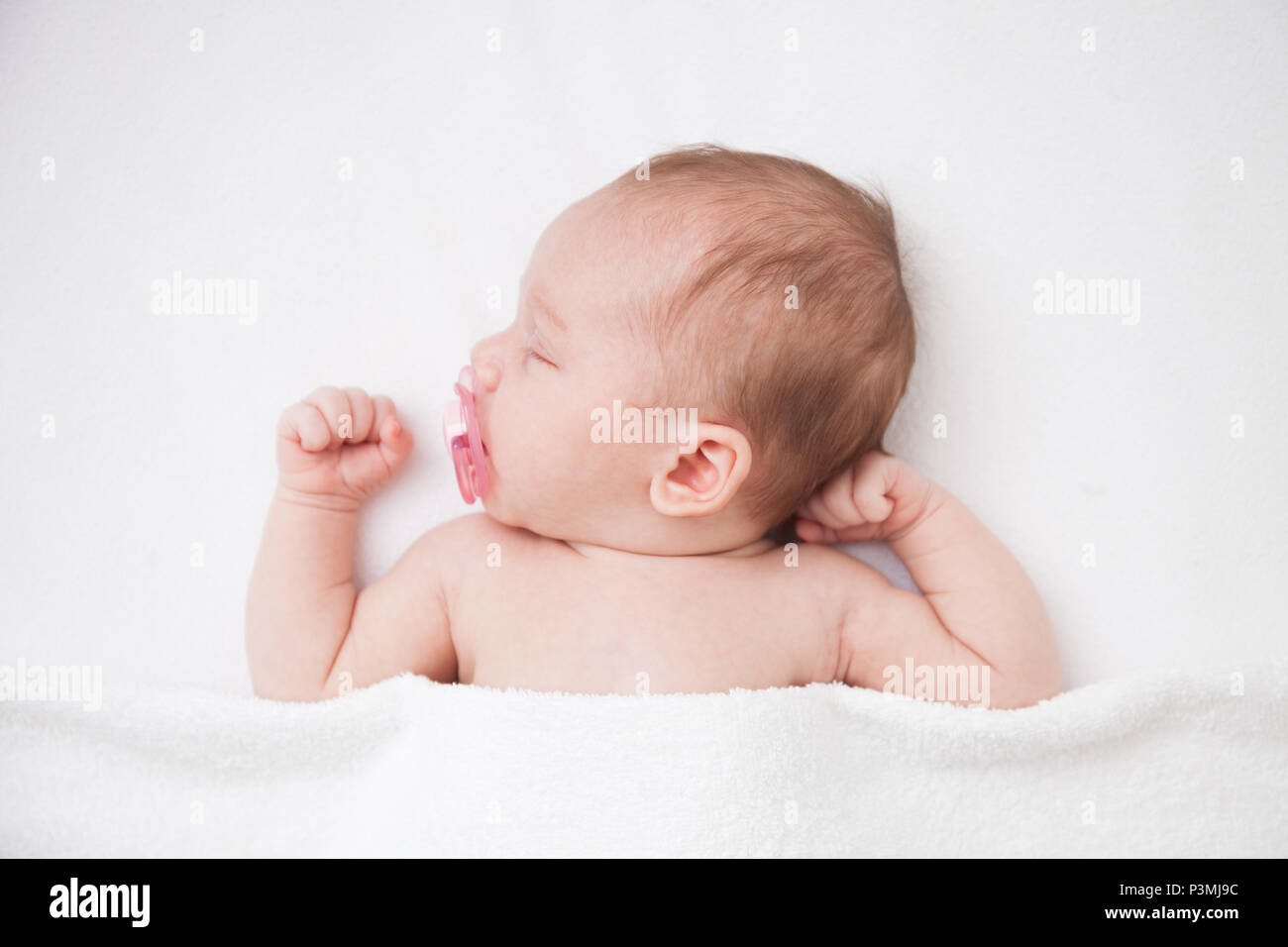 portrait of a beautiful sleeping baby girl Stock Photo