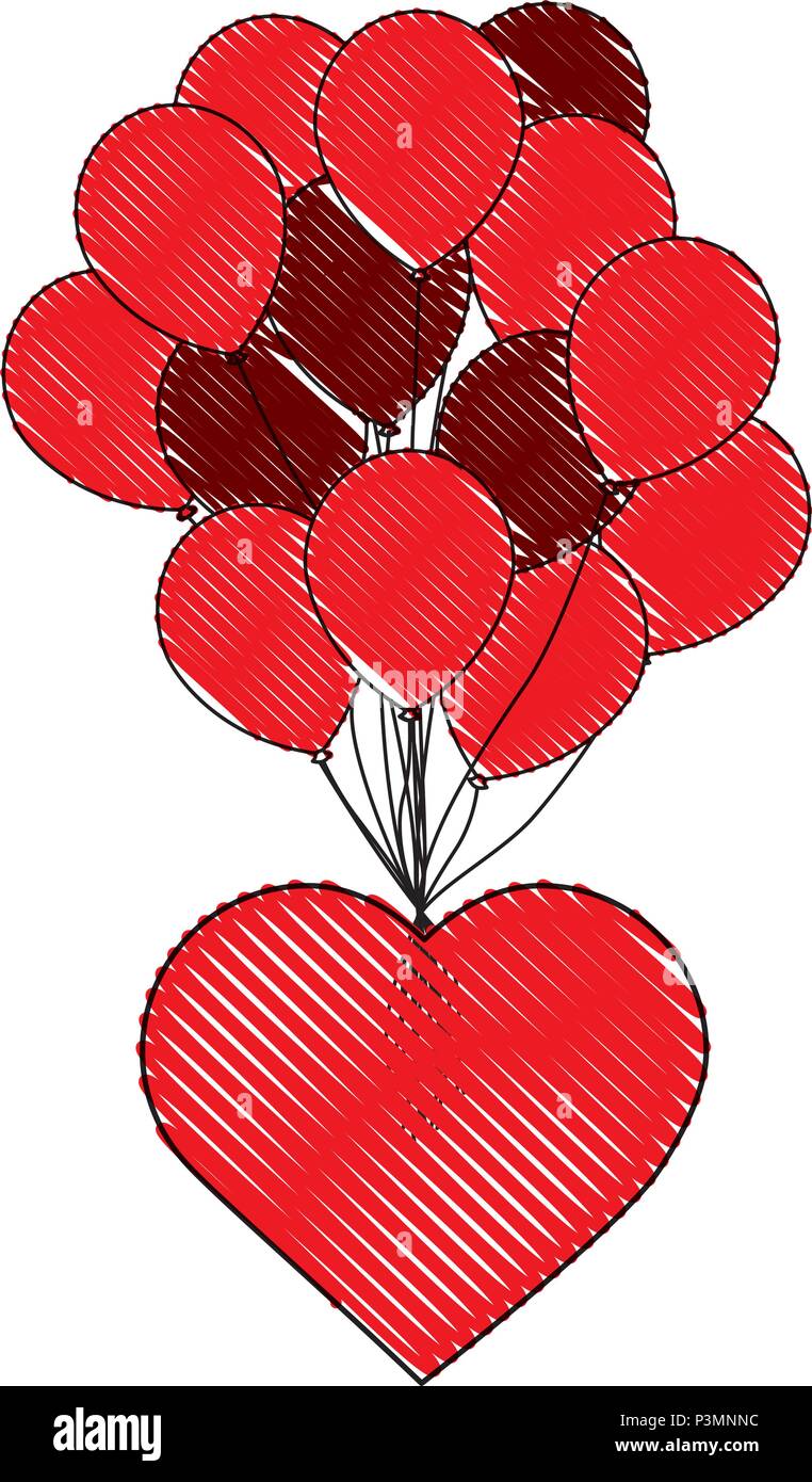 balloons helium with heart vector illustration design Stock Vector ...