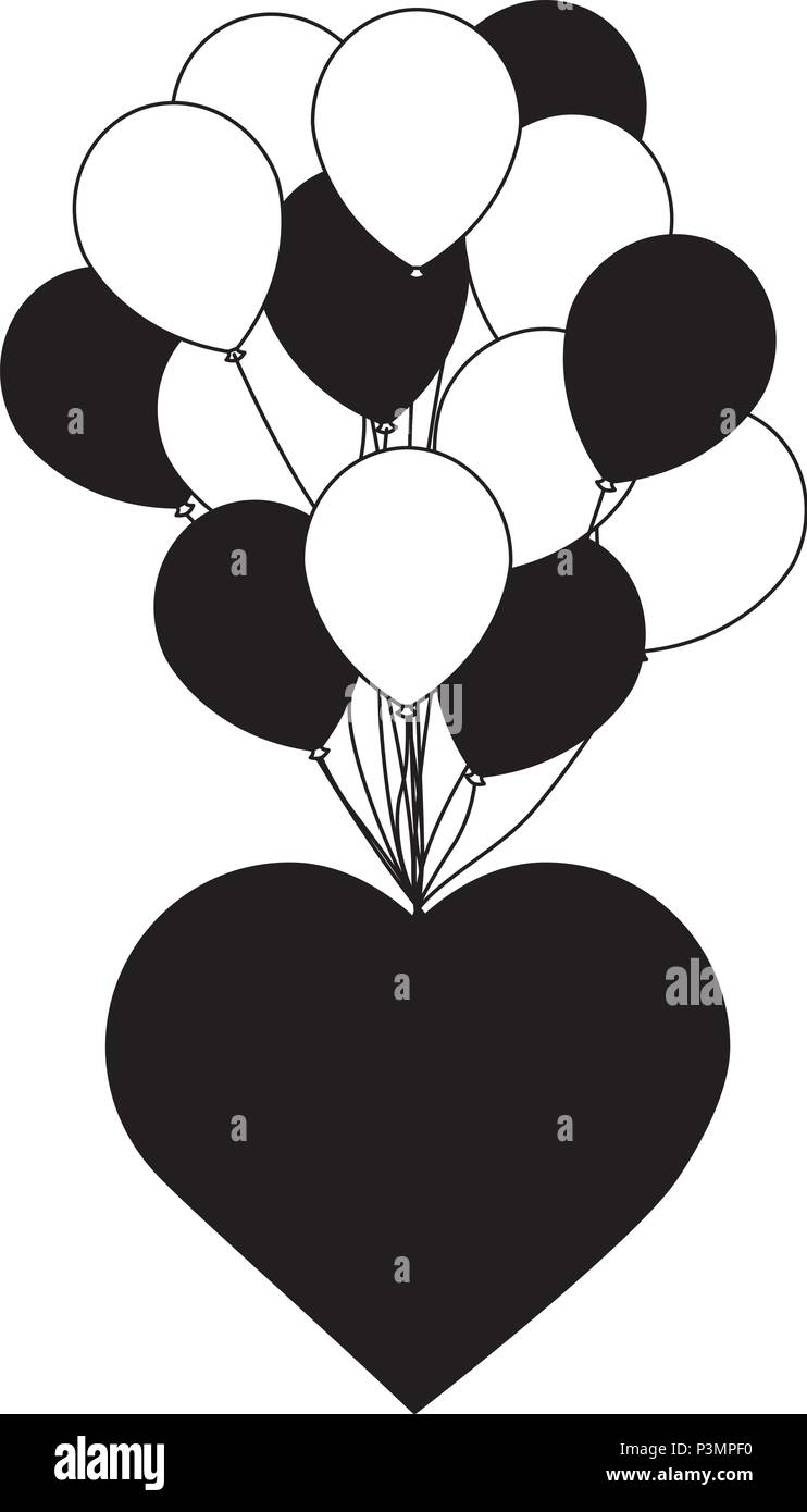 balloons helium with heart vector illustration design Stock Vector ...