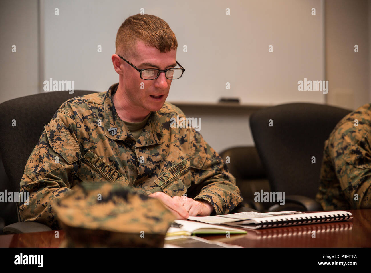 Sgt Wayne Lackey Reads A Citation During A Guided Discussion On Iwo Jima At Marine Corps Air Station Iwakuni In Japan July 6 16 Marines And Sailors Discussed The Importance Of The Sgt Wayne Lackey Reads A Citation During A Guided Discussion On Iwo Jima At Marine Corps Air Station Iwakuni In Japan July 6 16 Marines And Sailors Discussed The Importance Of The