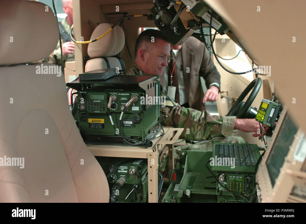 Gen. Daniel Allyn, Vice Chief of Staff of the Army, sits in a software