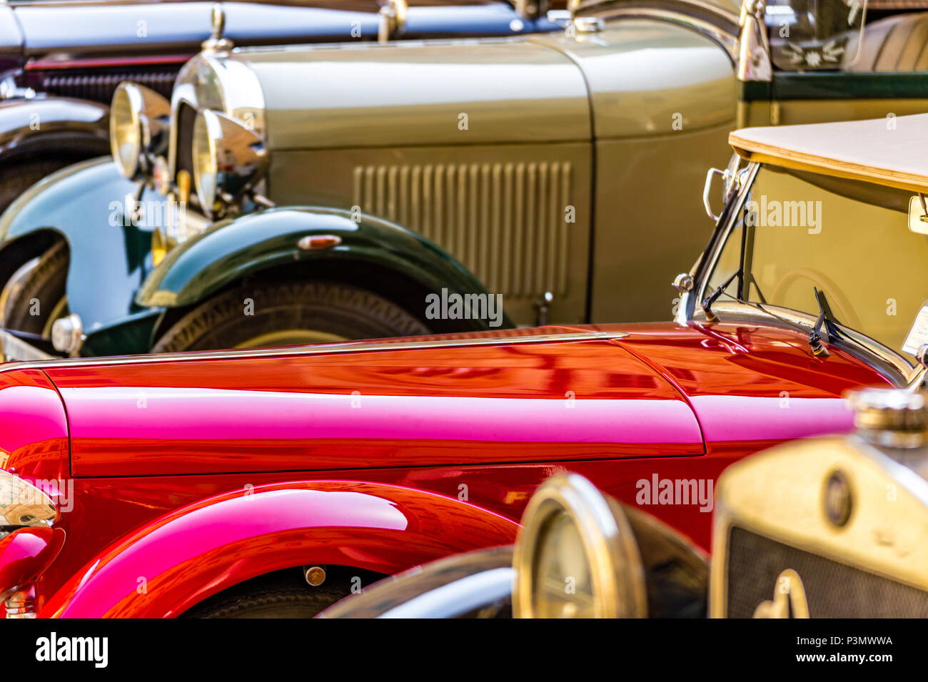 Design and colors of vintage car bodies Stock Photo
