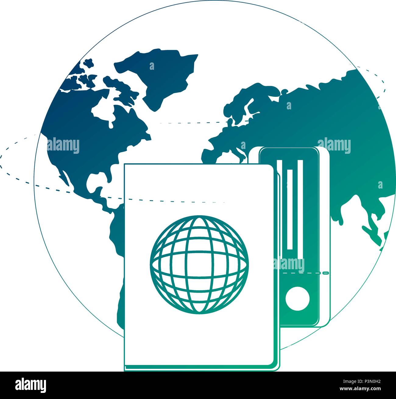 world planet earth with passport and ticket Stock Vector Image & Art ...