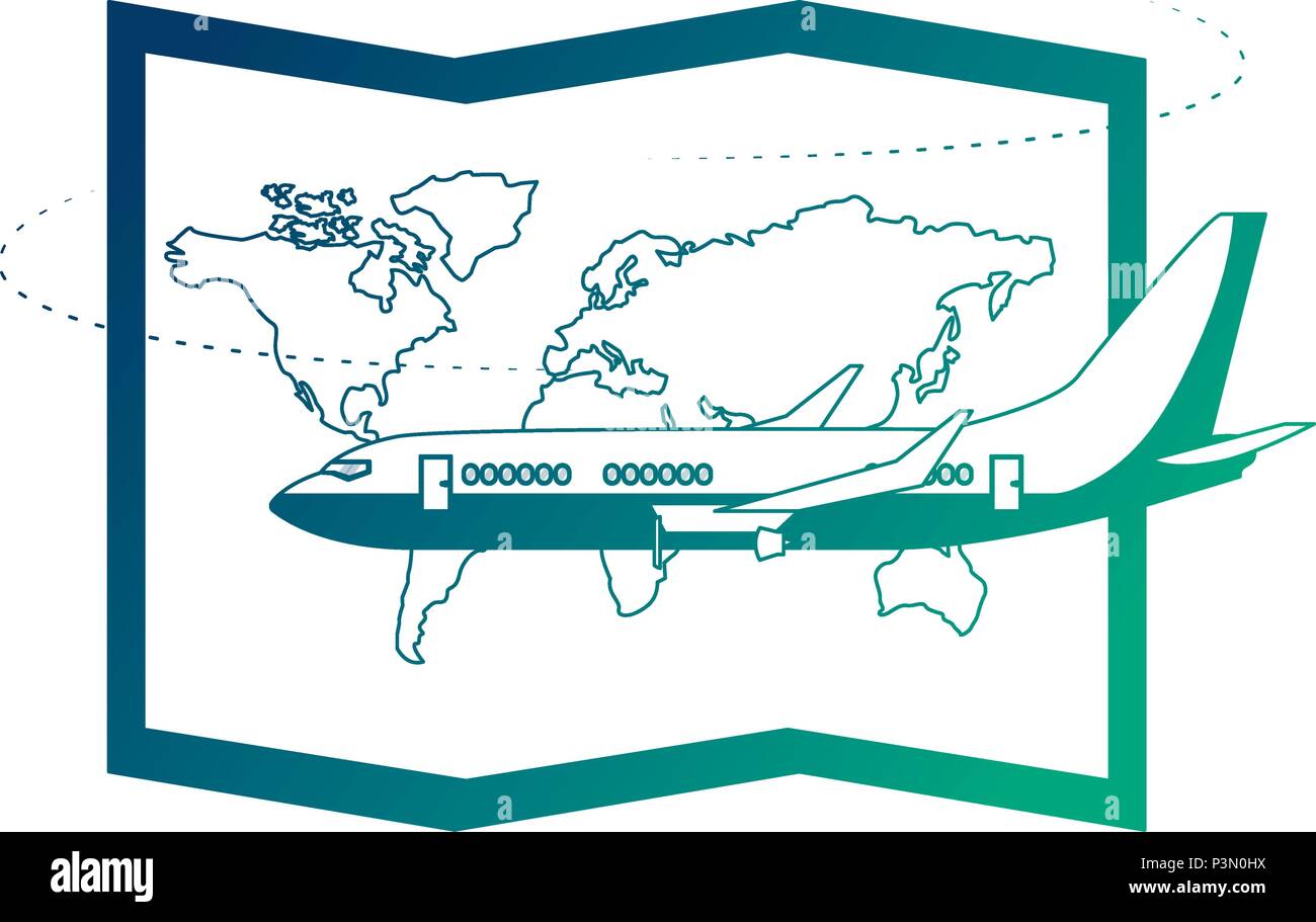 airplane flying with world paper map Stock Vector Image & Art - Alamy