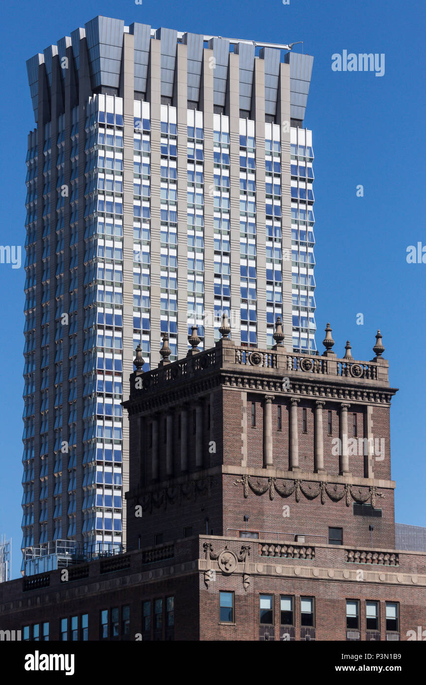 Midtown Manhattan Skyscraper contrast, NYC. USA Stock Photo