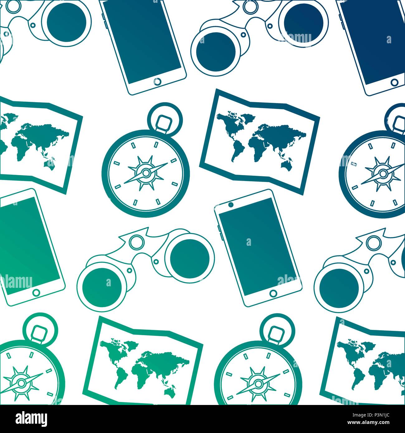 travel tourism set icons pattern background Stock Vector Image & Art ...